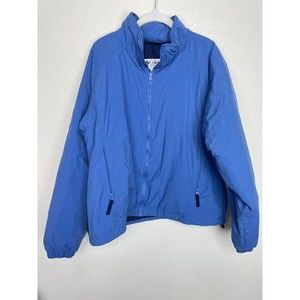 Columbia Size XL Full Zip Jacket Blue Long Sleeve High Neck Softshell Zip Pocket